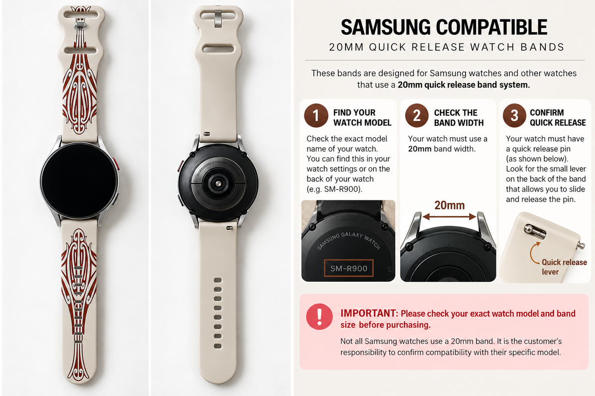 MAORI WATCH BANDS - SAMSUNG COMPATIBLE
