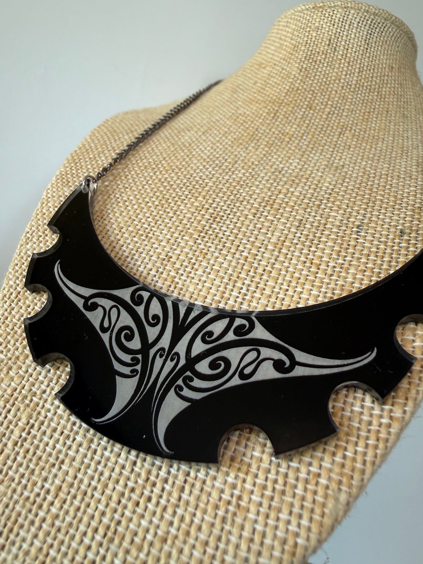 Black Mana Plate Necklace
