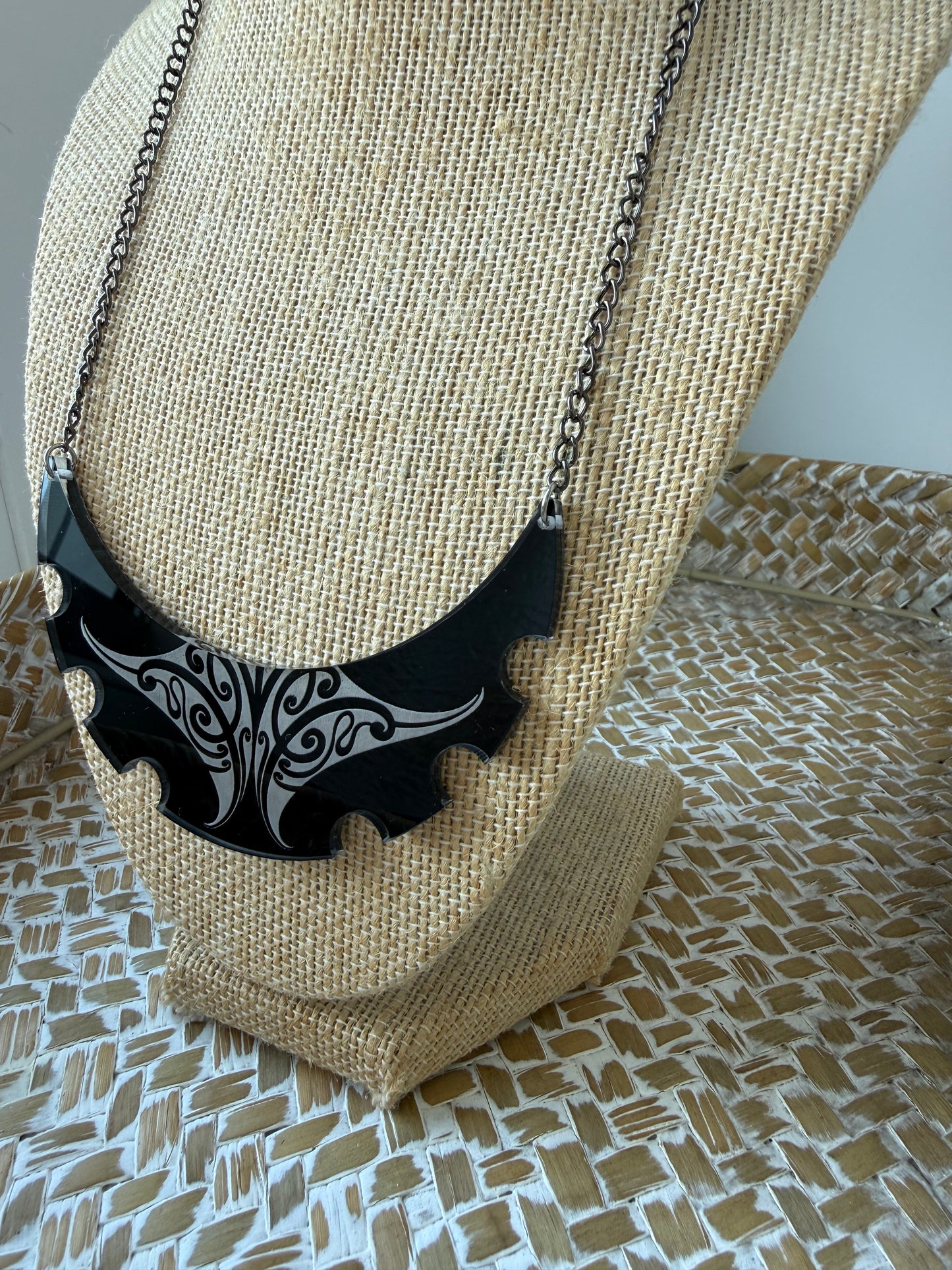 Black Mana Plate Necklace